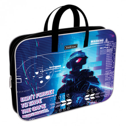 Папка с ручками A4+ на молнии Cyber Game, ткань, ErichKrause®