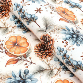 Бумага упаков. глянц. "Новогодний апельсин" 100х70см