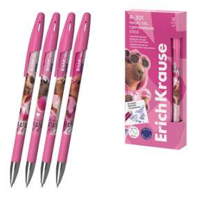 Ручка гелевая пиши-стирай 0.5мм, R-301 Magic Gel Stick CapyBarbara, EK