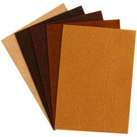 Цветной фетр, А4, 5л/5цв, 2мм, оттенки КОРИЧНЕВОГО, Спейс