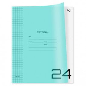 Тетрадь 24л клетка "UniTone. Neon", пластиковая обложка, BG 