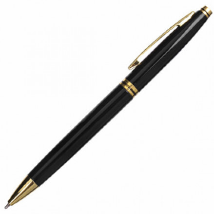 Ручка шариковая 1мм, "De luxe Black", корп. черный, Brauberg
