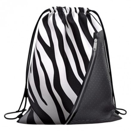 Мешок для обуви 50х41см "Black&White Zebra", с карманом на молнии, ЕК