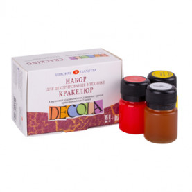 Набор для декорирования в технике кракелюр  Декола: акрил 4*20мл кракел лак 2*20мл