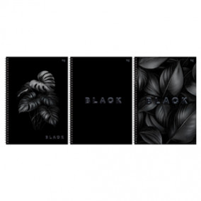 Тетрадь А4 96л кл. "Just black", soft-touch ламинация, на гребне, BG 