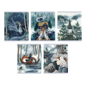 Тетрадь 96л А5 клетка "Таинственная страна", скрепка, Listoff