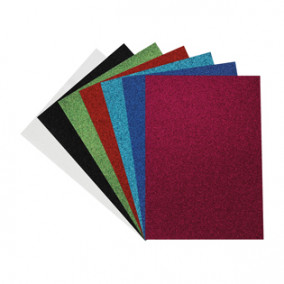 Бумага цветная с блестками, А5 7л/7цв, "Енот в космосе", в папке, Мульти-Пульти