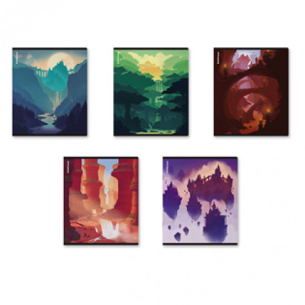 Тетрадь 96л А5 клетка Silhouette Landscapes, скрепка, ЕК