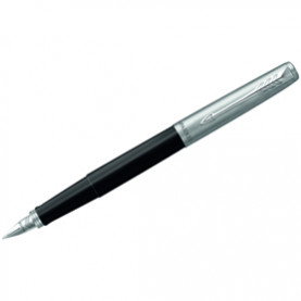 Ручка перьевая Parker "Jotter Black Chrome" 0,8мм, синий