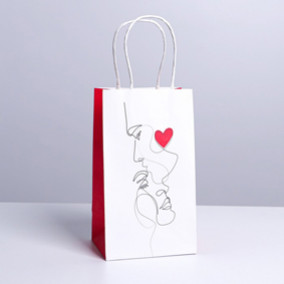 Пакет крафт вертик. «Love», 12 × 21 × 9 см