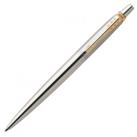 Ручка гелевая Parker Jotter Stainless Steel GT, серебр. корп., позолота, черная