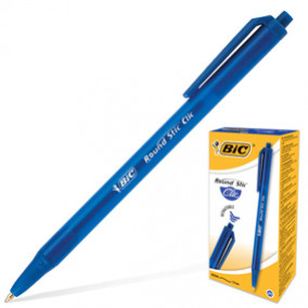 Ручка шариковая автомат. 1мм, Round Stic Clic, синяя, Bic