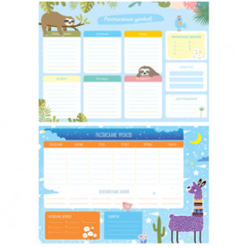 Расписание уроков с расписанием звонков A3 "Пиши-стирай. Trendy", ArtSpace