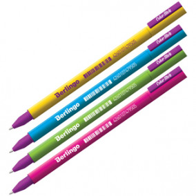Ручка гелевая 0,5мм, Color Stick, корпус ассорти, черная, Berlingo