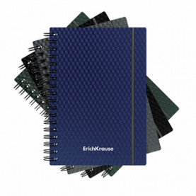 Блокнот А6 80л. Diamond, кл., пластик обл., гребень сбоку, резинка, EK