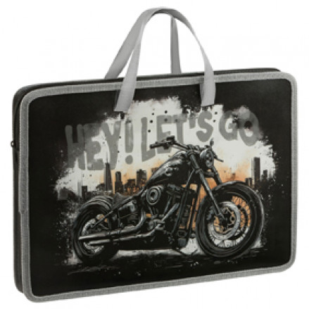 Папка с ручками A4 на молнии "Cruiser", 45мм, пластик, Спейс