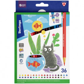 Карандаши 36 цв. "SuperSoft. Жил-был кот", трехгран, Berlingo