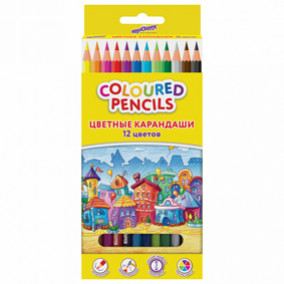 Карандаши 12 цв. Домики, шестигран., Юнландия