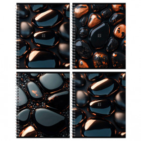 Тетрадь 48л клетка на гребне "Камни", выб. лак, BG 