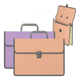 Портфель пластик, А4, Matt Pastel Bloom, с текстильной вставкой, ЕК