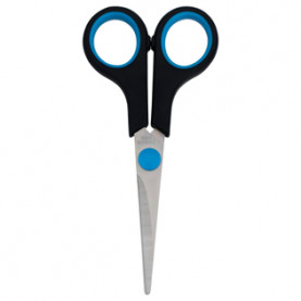 Ножницы 14см. OfficeSpace, черные с синими вставками