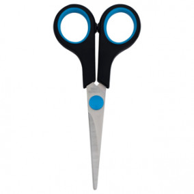 Ножницы 14см. OfficeSpace, черные с синими вставками