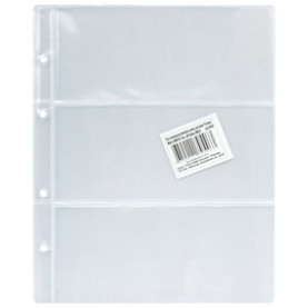 Листы-вкладыши для купюр д/альбома 200*250мм, 3 кармана, М9-05