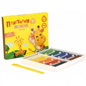 Пластилин Каляка-Маляка 10цв. восковой, 150гр. со стеком