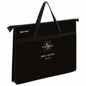 Папка для художественных работ А3, Creative, на молнии, пластик, Brauberg