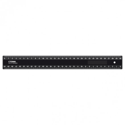 Линейка 30 см. черная, непрозрачная, СТАММ