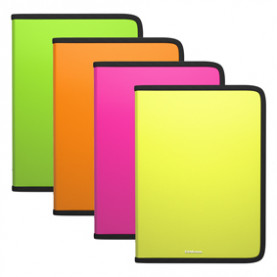 Папка д/тетрадей А4 Neon, прозрачная, молния, ЕК