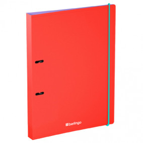 Папка 2 кольца А4 24мм, "Raze", D-кольца, карман, софт-тач, резинка, Berlingo 