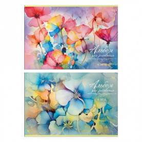 Альбом для рисования 40л А4 "Цветочная фантазия", скрепка, BG 