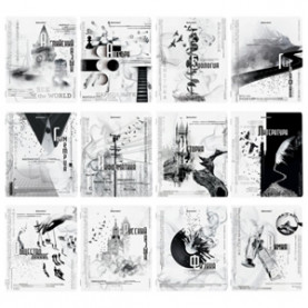 Комплект предметных тетрадей 48л "BLACK&WHITE", 12шт. BRAUBERG
