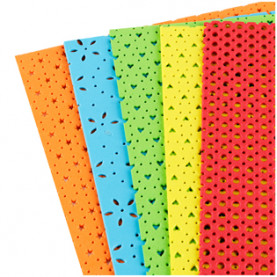 Цветная пористая резина, А4, 5л/5цв, 2мм, перфорированная, ArtSpace