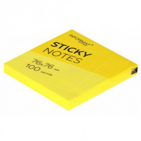 Блок самоклеящийся 75*75 мм, 100л, ассорти, неон, inФОРМАТ