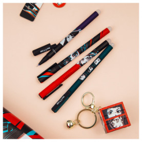 Ручка гелевая пиши-стирай 0,5мм "Kawaii" синяя, корпус ассорти, софт-тач, MESHU