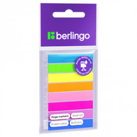 Закладки самокл. Berlingo 45*8*20л 8цв. неон, пластиковые