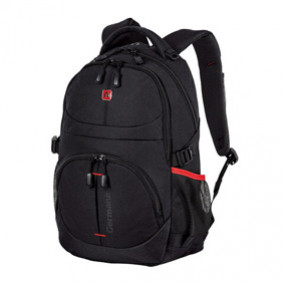 Рюкзак "S-06" универсальный, уплотненная спинка, облегчен, черный, GERMANIUM