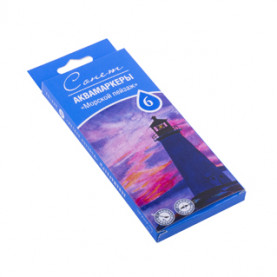 Набор аквамаркеров "Морской пейзаж", 6 цв., Сонет