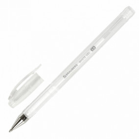 Ручка гелевая 0,5 мм,White Pastel, белая,  BRAUBERG