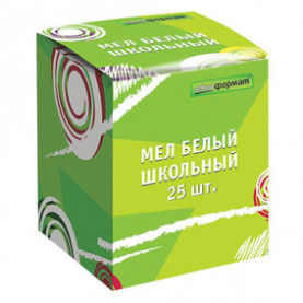 Мел белый школьный 25шт.