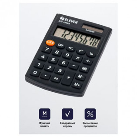 Калькулятор карманный Eleven SLD-200NR (62*98*10мм) 8 разр., черный