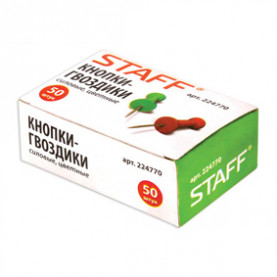 Кнопки силовые, 50 шт металл, цветные, гвоздики, Стафф