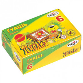 Гуашь "Пчелка" 6цв.* 20мл, Гамма