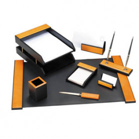 Набор настольный 8 предметов Delucci светлый/черный