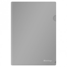 Папка-уголок А4 "Metallic", 200мкм, серый металлик, Berlingo