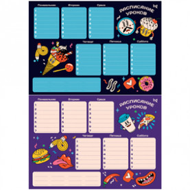 Расписание уроков с расписанием звонков A4, ArtSpace