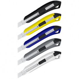 Нож канцелярский 18мм "Razzor 200"  auto-lock, металл. направл., ассорти, Berlingo