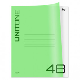Тетрадь 48л клетка "UniTone. Neon", пластиковая обложка, BG 